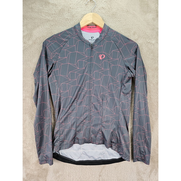 PEARL iZUMi Tops - PEARL iZUMi Women's Attack Long Sleeve Cycling Jersey Gray Geometric Origami